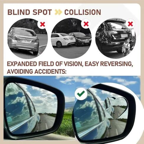 2 Pack Heart Shaped Blind Spot Mirrors for Cars - Cute Universal Stick-On Convex Mirror Accessories for Women, Enhanced Safety for Cars, SUVs，Motorcycle & Trucks (Heart shape) in Kuwait