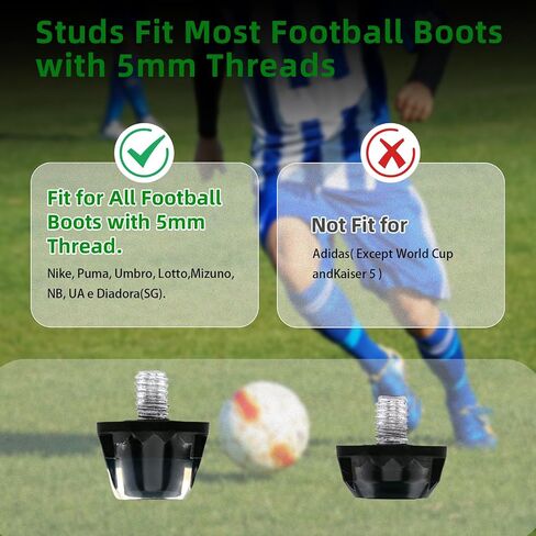 Soccer Cleats Replacement Studs,12PCS TPU Football Cleat Spikes with Wrench,Compatible with Nike, Puma, Umbro & More M5 Thread Boots,Lightweight Traction for Firm Ground in Kuwait