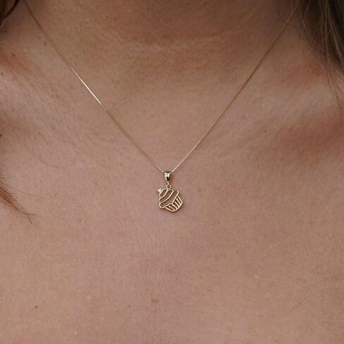 14K Solid Gold Cupcake Charm | Modern Jewelry | Symbols of Celebration, Joy, and Indulgence | Minimal Jewelry | Everyday Jewelry | in Saudi Arabia