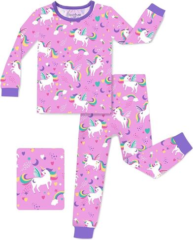 Bamboo Baby Boys Girls Pajama Sets 2-8Y Toddler Kids Softness Two Piece Long-Sleeve Snug fit Sleepwear Pjs White Panda in Kuwait