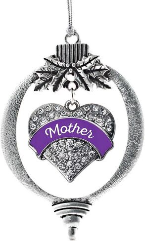Inspired Silver - 6th Grade - Silver Christmas Ornament - Pave Heart Charm Christmas Tree Ornament with Cubic Zirconia - Holiday Hanging Decoration in Saudi Arabia