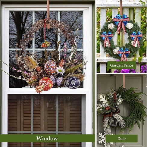 شماعات نيروهي إكليث للباب الأمامي ، خطاف شماعات الزهور 12 بوصة لديكور الشرفة الأمامي ، المعادن فوق شماعات السنانير للباب لزخارف عيد الميلاد في الهواء الطلق ، ديكور المنزل الداخلي ، البرونز in Kuwait