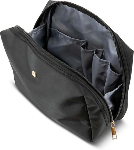 Samsonite Everyday Travel Bag - Polyester Body with Full Zip Around Opening - Spacious Main Compartment & 4 Interior Slip Pockets - Perfect For Everyday Essentials, Cosmetics, Toiletries, Tech - Black in Saudi Arabia