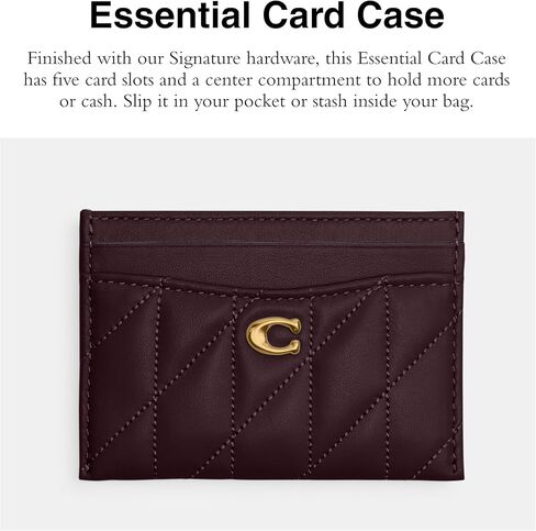 Coach Coach's Women Ceanted Pillow Leather Card Card ، B4/Black Currant ، مقاس واحد in Kuwait