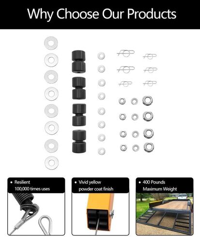 Trailer Gate Lift Assist, 2-Sided Trailer Tailgate Lift Assist Kit, Compatible with Utility Trailer Ramp and Tailgate, with 12 to 24 Inch Height Side Rail, 4 to 6 Feet Height Tail Gate or Ramp in Saudi Arabia