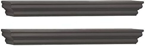 Melannco Floating Wall Mounted Moulding Shelf, Set of 2, Black - 5238437 in Saudi Arabia