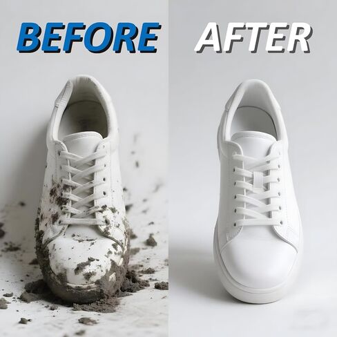 Shoe Cleaner Kit, Deep Cleaning Sneaker Cleaner for Stain Removal, Quick Drying White Shoe Cleaner for Leather, Tennis, Athletic, Canvas, Rubber Shoes - Complete Cleaning Brush Set- 11.16 oz in Saudi Arabia