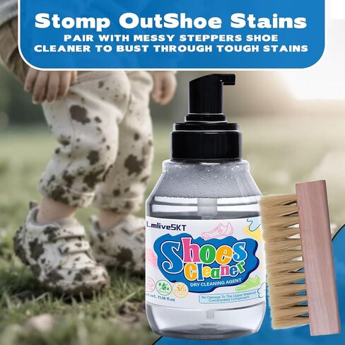 Shoe Cleaner Kit, Deep Cleaning Sneaker Cleaner for Stain Removal, Quick Drying White Shoe Cleaner for Leather, Tennis, Athletic, Canvas, Rubber Shoes - Complete Cleaning Brush Set- 11.16 oz in Saudi Arabia
