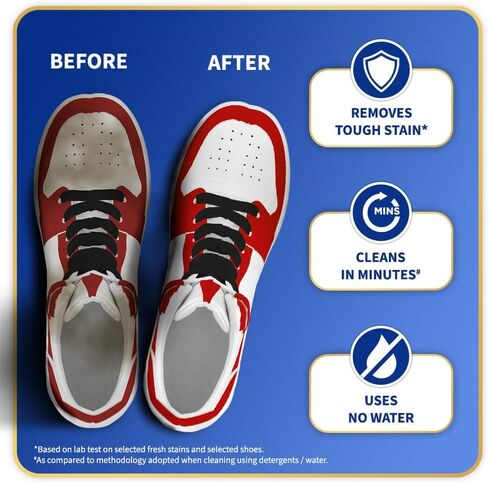 Cherry Blossom Sports Shoe Cleaner For Cleaning Shoes With Free Brush - 75Ml | Cleans All Non-Leather Shoes In Minutes, White in Saudi Arabia