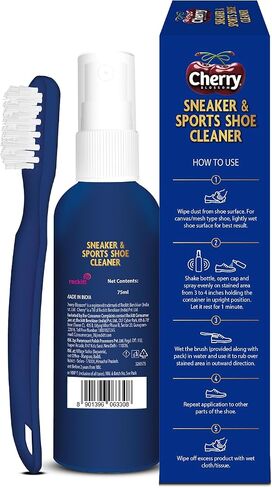 Cherry Blossom Sports Shoe Cleaner For Cleaning Shoes With Free Brush - 75Ml | Cleans All Non-Leather Shoes In Minutes, White in Saudi Arabia