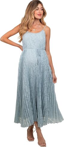 PinkBlush Light Floral Pleated Maternity Maxi Dress in Saudi Arabia