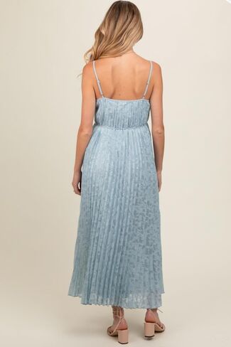 PinkBlush Light Floral Pleated Maternity Maxi Dress in Saudi Arabia