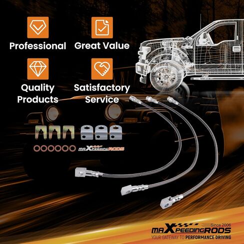maXpeedingrods 4-6" Lift Extended Brake Lines for Jeep Wrangler TJ Cherokee XJ Front and Rear Stainless Steel in Saudi Arabia
