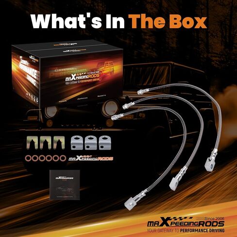 maXpeedingrods 4-6" Lift Extended Brake Lines for Jeep Wrangler TJ Cherokee XJ Front and Rear Stainless Steel in Saudi Arabia
