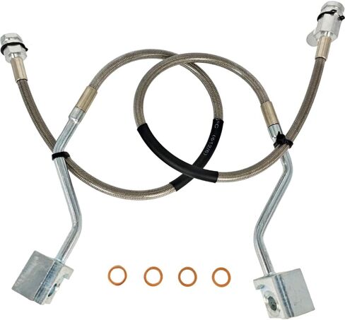 2X Front Extended Stainless Steel Brake Line 89310S Compatible with Ford Bronco F-150 4WD 1980-1996 SUV Truck Engine Braided Suspension Lift Sport Utility Vehicle in Saudi Arabia