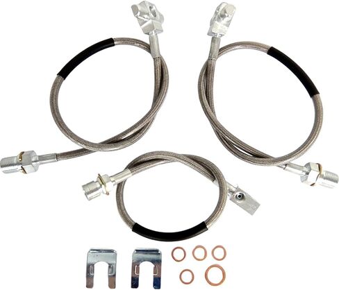 3X Front Rear Extended Stainless Steel Brake Line 89340S 89335S Compatible with Chevrolet C20 K10 K20 K5 Blazer Compatible with GMC C15 C25 K15 K25 Jimmy Suburban 1971-1991 Pickup Truck SUV in Saudi Arabia