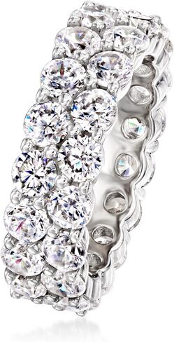 روس سايمونز 5.50 CT. T.W. نطاق الأبدية 2-CZ 2-Row في الفضة الإسترليني in Saudi Arabia