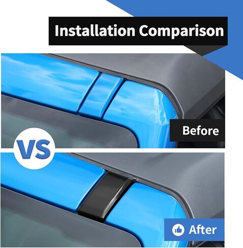 Voodonala for Ford Bronco 2021-2024 Roof Screw Molding Cover Replacement Cover Compatible with Bronco 2&4 Doors(Black,2Pcs,ABS) in Saudi Arabia