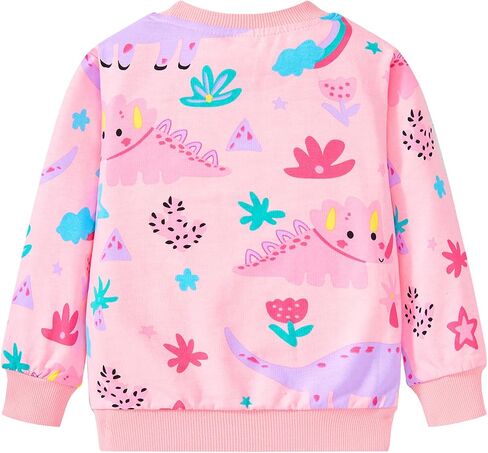 Toddler Girls Sweatshirts Crewneck Long Sleeve Collage T Shirts Kids Pullover Tops Fall Winter Clothes 2-7T in Saudi Arabia