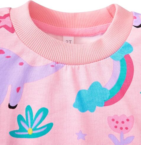Toddler Girls Sweatshirts Crewneck Long Sleeve Collage T Shirts Kids Pullover Tops Fall Winter Clothes 2-7T in Saudi Arabia
