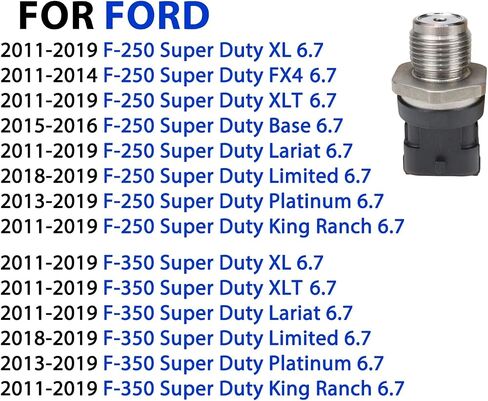 مستشعر ضغط السكك الحديدية الوقود | لعام 2011-2019 Ford F250 Super Duty / F350 Super Duty / F450 Super Duty / F550 Super Duty ، 6.7 | BC3Z-9F838-A BC3Z9F838A in Kuwait