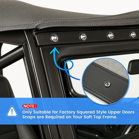 KUAFU Replacement Soft Top Compatible with 1987-1995 Jeep Wrangler YJ 2 Door Sailcloth Vinyl Black Roof, Zip Out with Tinted Plastic Windows and Removable Front Upper Door Skins in Saudi Arabia