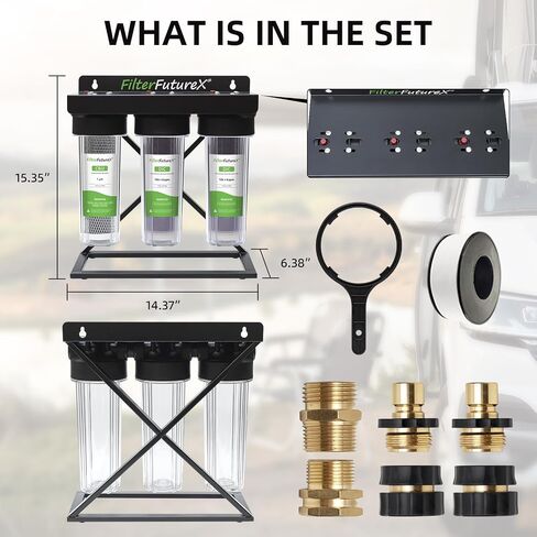 3 Stage Deionized Water car Wash System Spot Free Car Rinse Spotless car Washing Coconut Carbon Block Filter+2 DI Filters for Car/RV/Motorcycle/Window Washing No Spots 3/4" Inlet/Outlet in Saudi Arabia