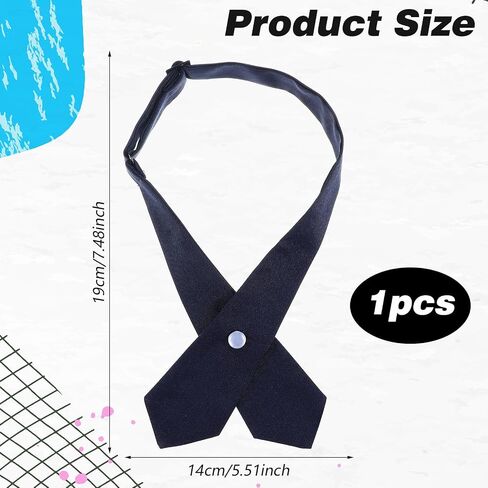 Adjustable French Uniform Ties for Girls, Solid Color Pre-tied School Uniform Ties, Navy Blue Cross Women Bow Tie, Criss-Cross Neck Tie for Girl Boy Women Men in Saudi Arabia