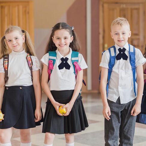 Adjustable French Uniform Ties for Girls, Solid Color Pre-tied School Uniform Ties, Navy Blue Cross Women Bow Tie, Criss-Cross Neck Tie for Girl Boy Women Men in Saudi Arabia
