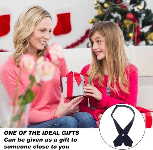 Adjustable French Uniform Ties for Girls, Solid Color Pre-tied School Uniform Ties, Navy Blue Cross Women Bow Tie, Criss-Cross Neck Tie for Girl Boy Women Men in Saudi Arabia