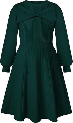 GRACE KARIN Girls Sweater Dress Bow Collar Pleated Skirt 6-14Y Back to School Outfit Knit Fall Winter Dress in Saudi Arabia
