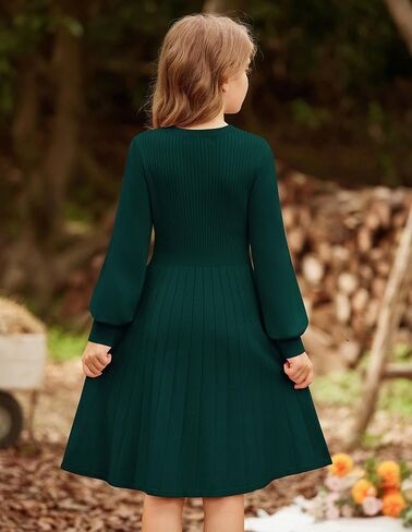 GRACE KARIN Girls Sweater Dress Bow Collar Pleated Skirt 6-14Y Back to School Outfit Knit Fall Winter Dress in Saudi Arabia