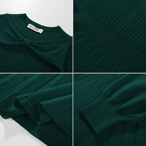 GRACE KARIN Girls Sweater Dress Bow Collar Pleated Skirt 6-14Y Back to School Outfit Knit Fall Winter Dress in Saudi Arabia