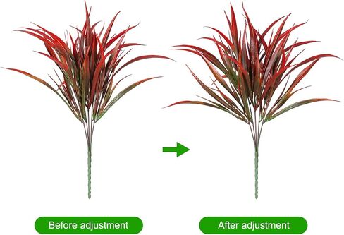 Ivydale 12Pcs Fake Plants Outdoor Artificial Plastic Grass Spring Decoration UV Resistant Faux Greenery Stems Bushes Outside Fake Plants for Planters Patio Porch Window Box Pathway Garden Home Decor in Saudi Arabia