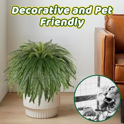 Single Silky 50" Artificial Fern Plant, Large Fake Fern with 128Fronds, Realistic Faux Boston Fern Bush for Outdoors & Indoor, Silk Greenery for Planter, Garden, Office, Home Décor in Kuwait