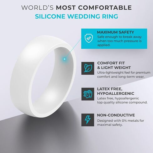 ThunderFit Silicone Rings for Him and Her, Rubber Engagement Bands Unisex, 2.1mm Thick Minimalist Rubber Engagement Rings in Saudi Arabia
