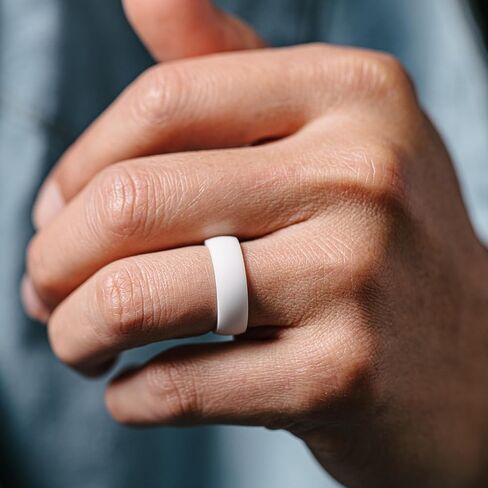 ThunderFit Silicone Rings for Him and Her, Rubber Engagement Bands Unisex, 2.1mm Thick Minimalist Rubber Engagement Rings in Saudi Arabia