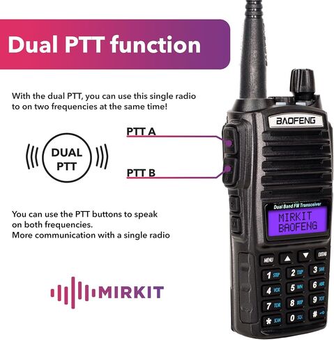 Mirkit Baofeng Ham Radio UV-82 MK5 - Walkie Talkies Long Range 8W Max Power Two Way Radio VHF/UHF 144-148/420-450 MHz - Baofeng Radio 1800mAh Battery 2 Way Radio with Mirkit Software 2026 in Kuwait