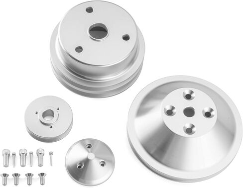 WeiSen Alternator ＆ Crankshaft ＆ Water Pump V-Belt Pulley Kit Compatible with Chevy SB SBC Small Block Engines 283 302 305 327 350 400 Long Water Pump in Saudi Arabia