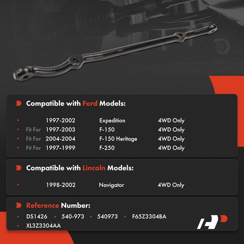 A-Premium Center Center Drag Link ، متوافق مع Ford F-150 F150 1997-2003 ، F-150 Heritage 2004 ، F-250 F250 1997-1999 ، Expedition 1997-2002 & Lincoln Navigator 1998-2002 ، 4WD in Saudi Arabia