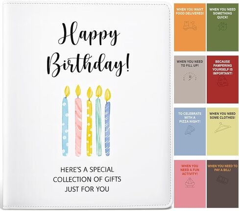 Epakh Happy Birthday Gift Card Book 9 x 7 Inch Greeting Cards Booklet Keeper Organizer Books with 24 Pages Album Keeper Personalized for Birthday Party Favors in Saudi Arabia
