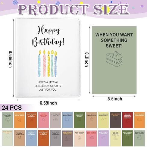 Epakh Happy Birthday Gift Card Book 9 x 7 Inch Greeting Cards Booklet Keeper Organizer Books with 24 Pages Album Keeper Personalized for Birthday Party Favors in Saudi Arabia