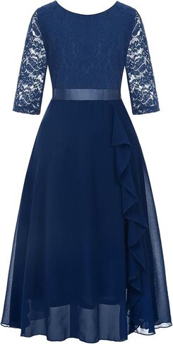 Girls Lace Dress 7-14 Years Sleeveless Floral Party Dress for Birthday/Special Occasion in Kuwait