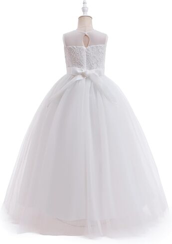 Glamulice Girls Flower Girl Dress Tulle Lace Wedding Party Bridesmaid Birthday Pageant Formal Dresses in Kuwait