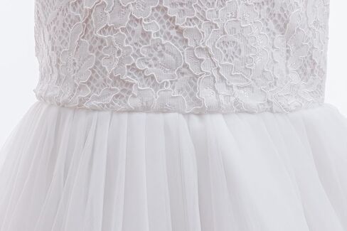 Glamulice Girls Flower Girl Dress Tulle Lace Wedding Party Bridesmaid Birthday Pageant Formal Dresses in Kuwait