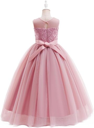 Glamulice Girls Flower Girl Dress Tulle Lace Wedding Party Bridesmaid Birthday Pageant Formal Dresses in Kuwait