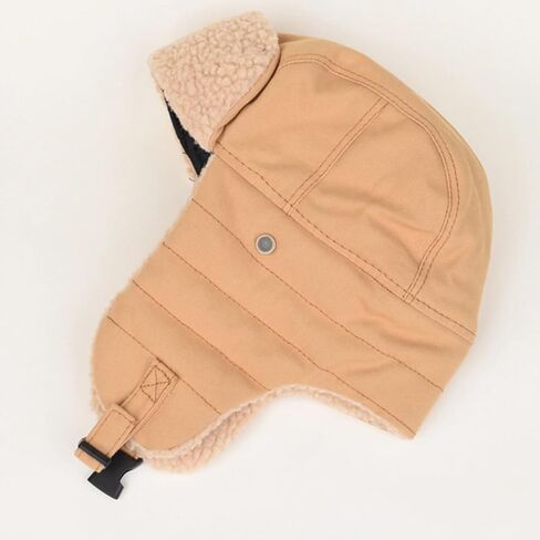 Aviator Hat with Detachable Goggle for Men and Women, Vintage Pilot Hat with Fur Ear Flaps Costume Winter Trapper Hat in Kuwait