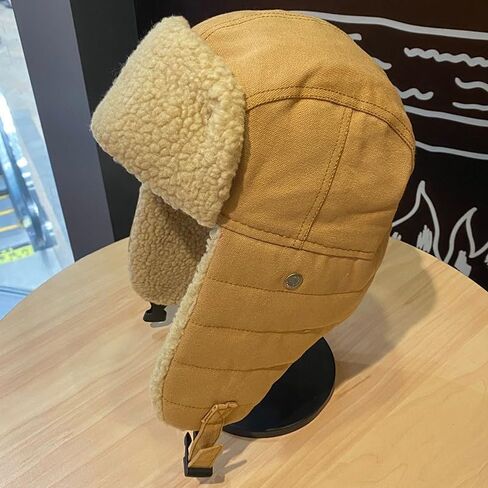 Aviator Hat with Detachable Goggle for Men and Women, Vintage Pilot Hat with Fur Ear Flaps Costume Winter Trapper Hat in Kuwait