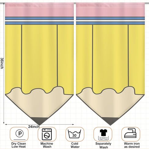 6 Pcs School Classroom Curtains Back to Classroom Colorful Curtains for Kindergarten Daycare Primary Bedroom Playroom Room Decor(Pencil) in Saudi Arabia