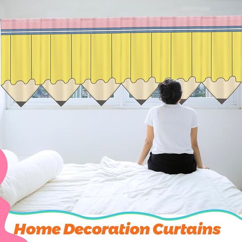 6 Pcs School Classroom Curtains Back to Classroom Colorful Curtains for Kindergarten Daycare Primary Bedroom Playroom Room Decor(Pencil) in Saudi Arabia